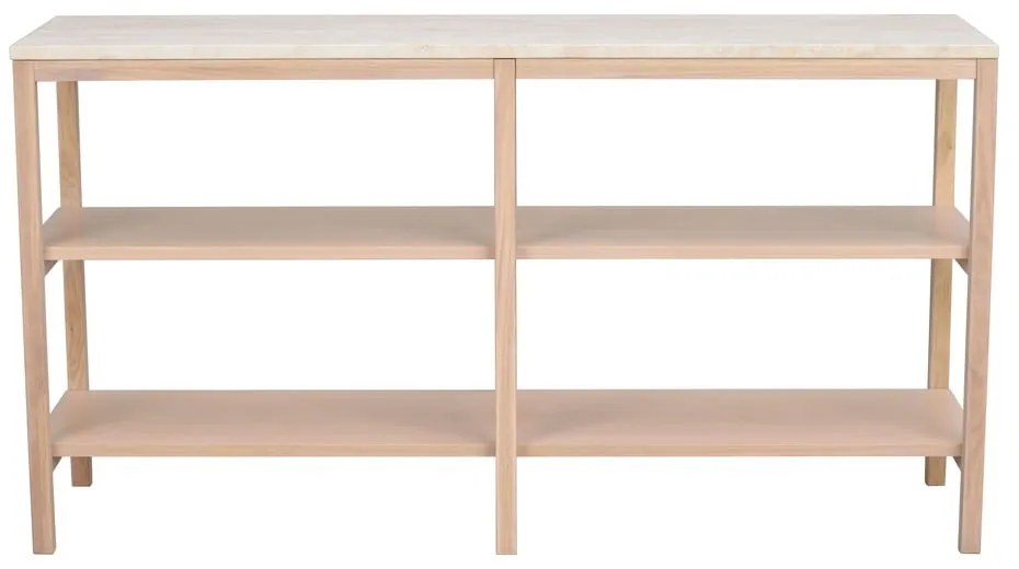 Biely konzolový stolík s doskou z kameňa 140x40 cm Orwel - Rowico