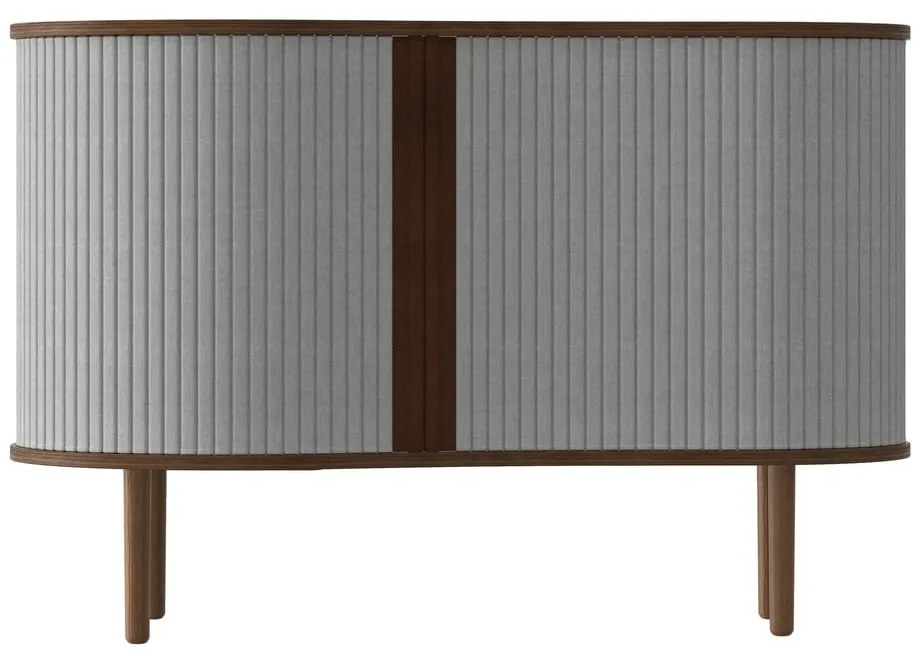 Sivo-hnedá nízka komoda v dekore duba s posuvnými dverami 100x67 cm Audacious – UMAGE