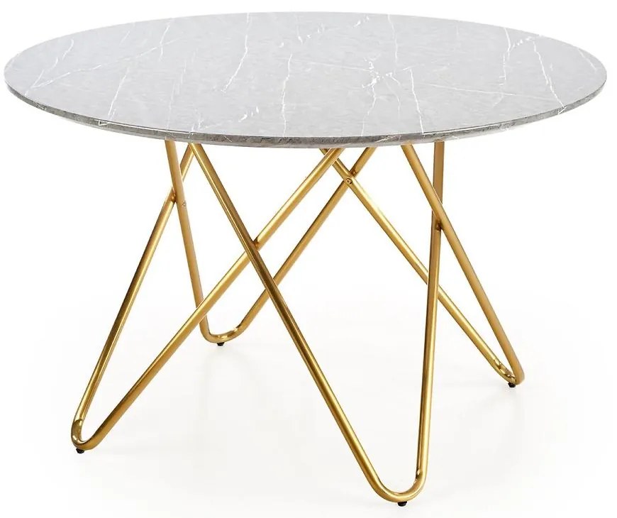 Stôl Bonello 120 Mdf/Oceľ – Popolavý/Zlatá