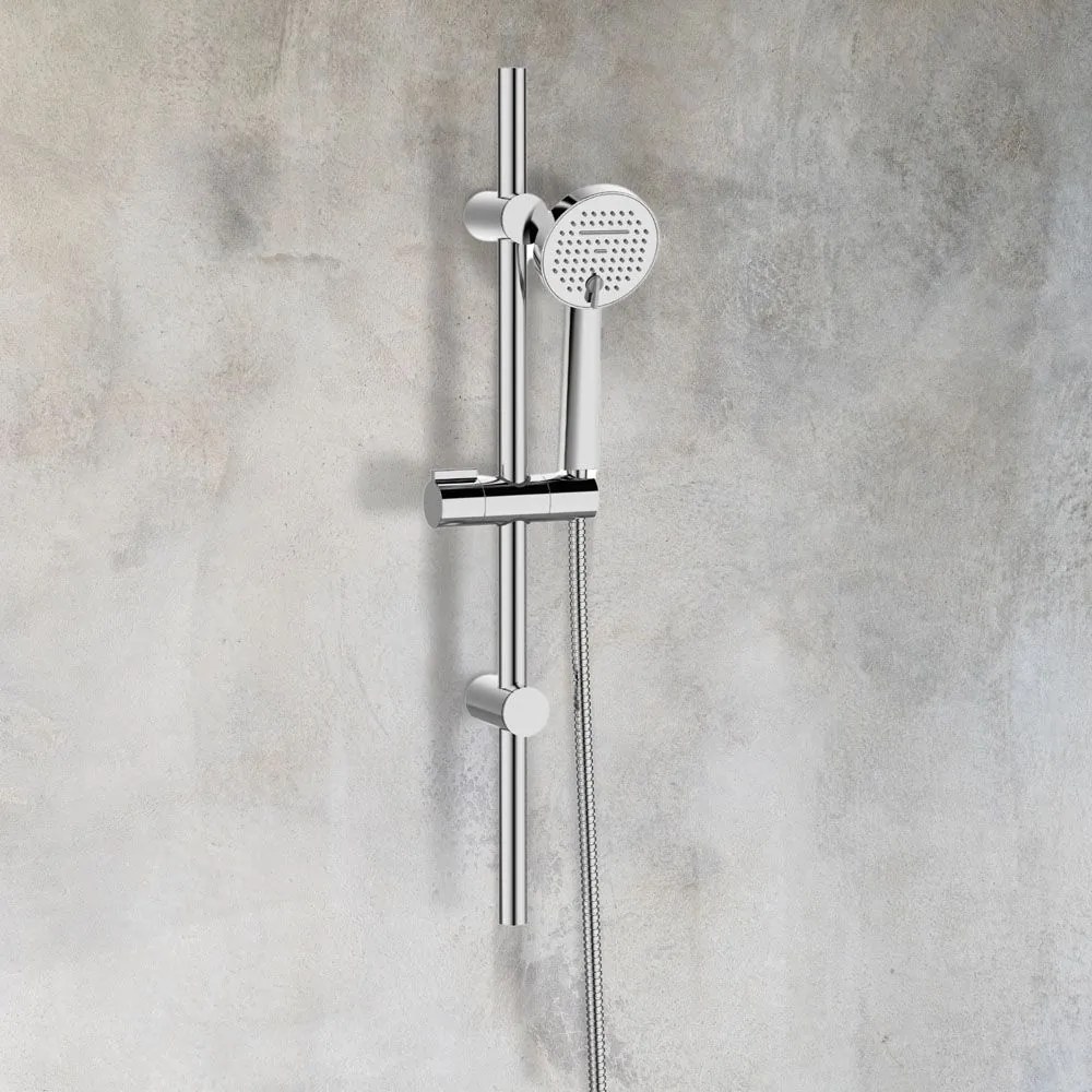 Invena Gabro, sprchový stĺp 70cm s ručnou sprchovou hlavicou, ručná hlavica 2-funkcie, chrómová, INV-AU-3P-Z01-V