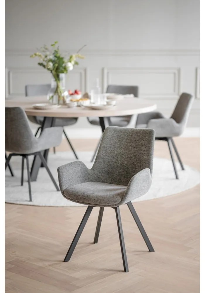 Sivé čalúnené jedálenské kreslá v súprave 2 ks Norwell – Rowico