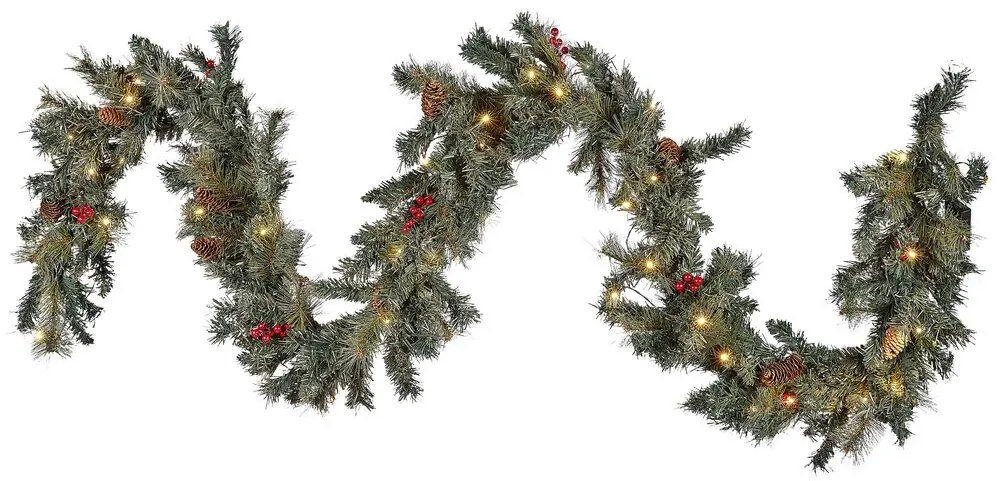 Vianočná girlanda s LED svetielkami 270 cm zelená TENALA Beliani