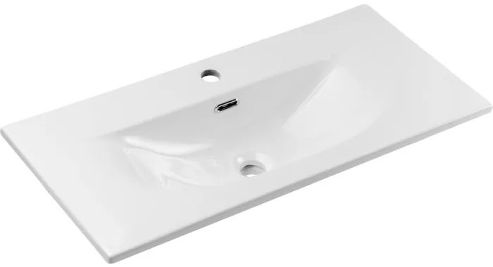 Závěsná umyvadlová skříňka Nova White se zápustným umyvadlem 80 cm bílá