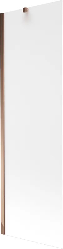 Mexen Next, vaňová zástena 1-krídlová 60 x 150 cm, fixné krídlo, 6 mm námraza sklo, ružové zlato profil, 895-060-000-00-30-60