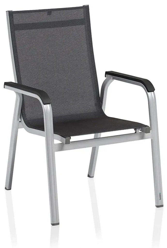 Basic+ Premium D záhradná jedálenská stolička strieborná