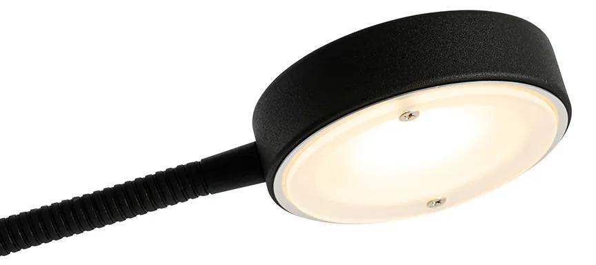 Čierna stojaca lampa vrátane LED a stmievača s lampou na čítanie - Kelso