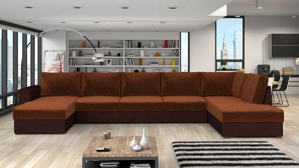 Rohová sedačka Astana Large Premium, Dostupné poťahy: Otusso 02 + Otusso 02 + Sorriso 05, Strana: Pravá - U