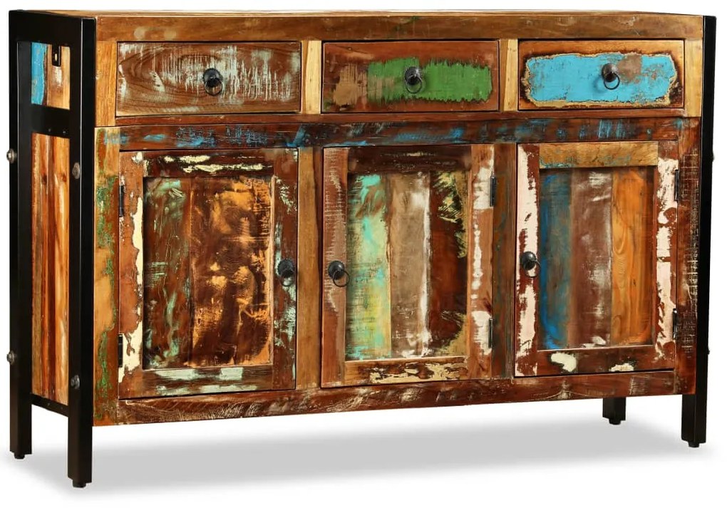 vidaXL Komoda, masívne recyklované drevo, 120x35x76 cm