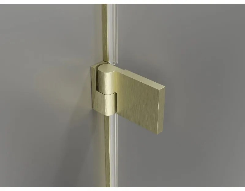 Mexen Lunar-B, L výklopné pravé sprchové dvere 115 cm, 8mm číre sklo, zlatý matný profil, 832SL-115-050-55-00-P