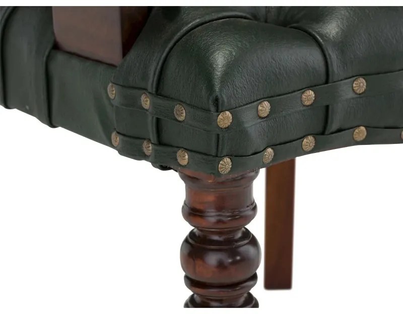 furniture-nabytek.cz - Masívne kancelárske kreslo Cambridge III z mahagónu, lakované, zelené