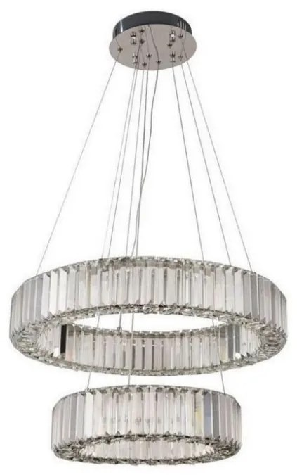 LED Stmievateľný luster na lanku LED/65W/230V 3000-6500K chróm + diaľkové ovládanie