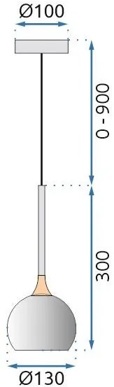 Toolight Toolight, LED závesné svietidlo 7W, 490lm, G087-1CP, čierny chróm, OSW-09704