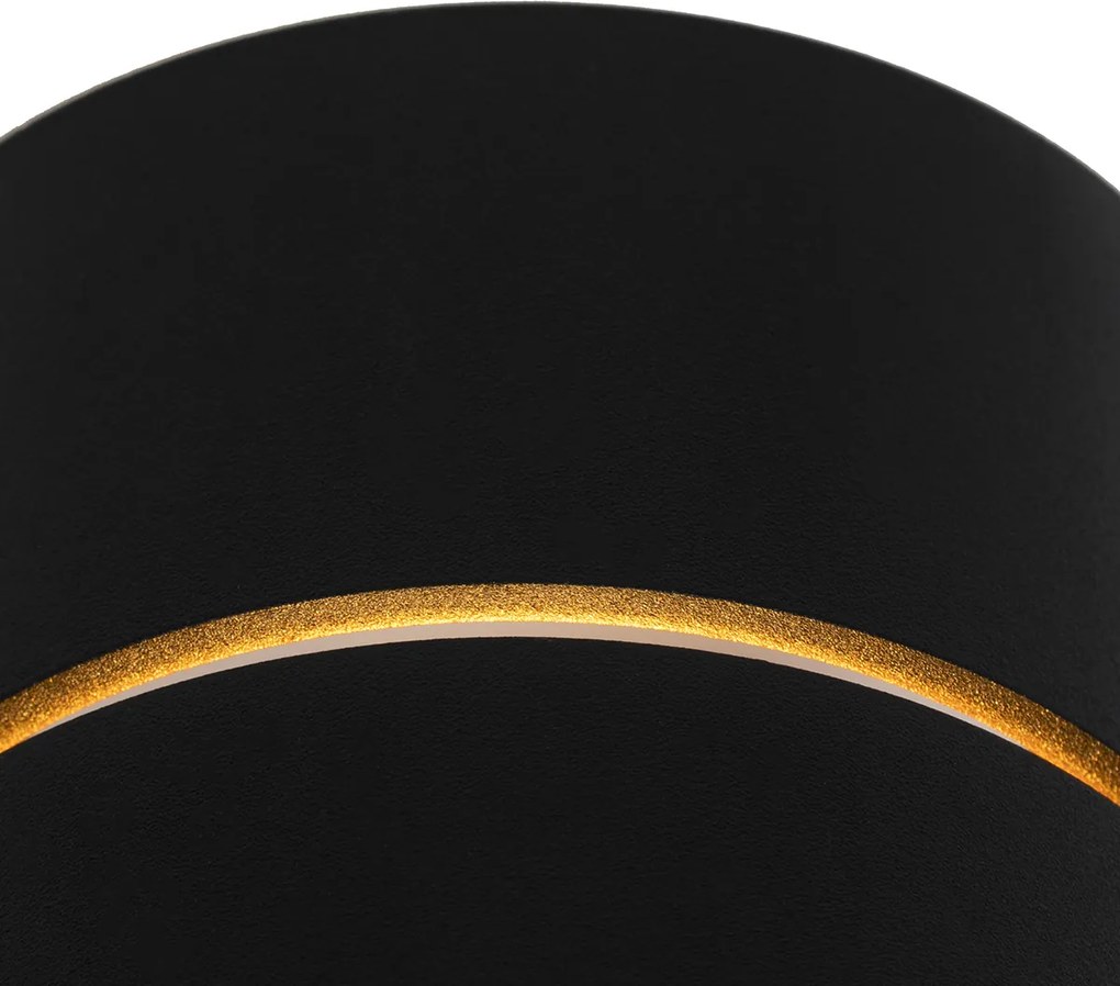 Inteligentná nástenná lampa čierna so zlatým vnútorným povrchom vrátane WiFi G9 - Ria