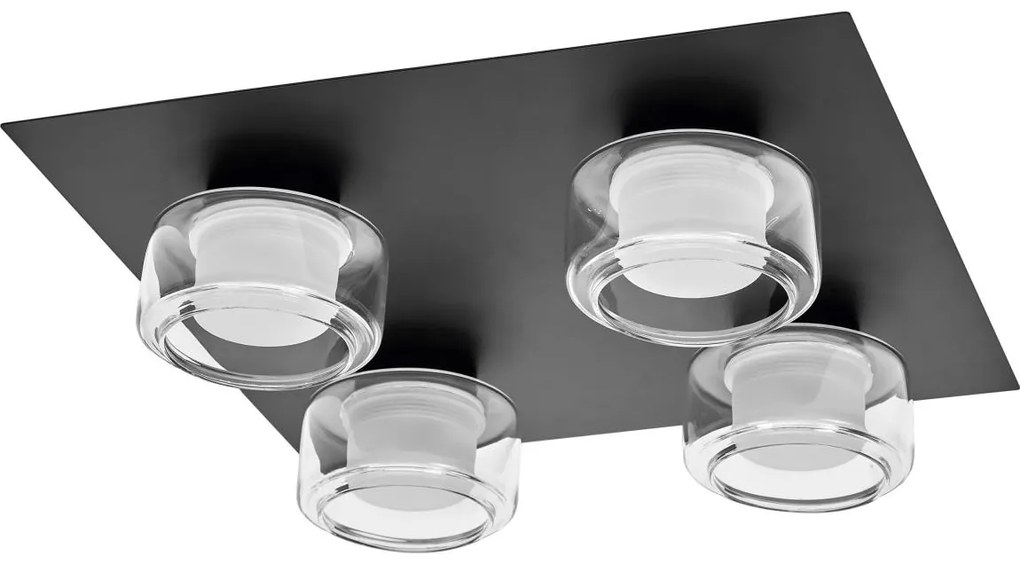 Ledvance -LED Kúpeľňové stropné svietidlo ORBIS FLAME 4xLED/5,5W/230V IP44 čierna