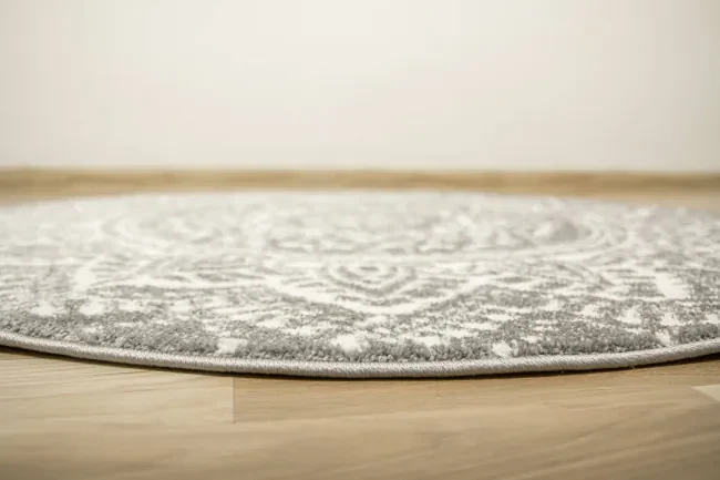 Koberec Lima G757A mandala, krémový / sivý kruh