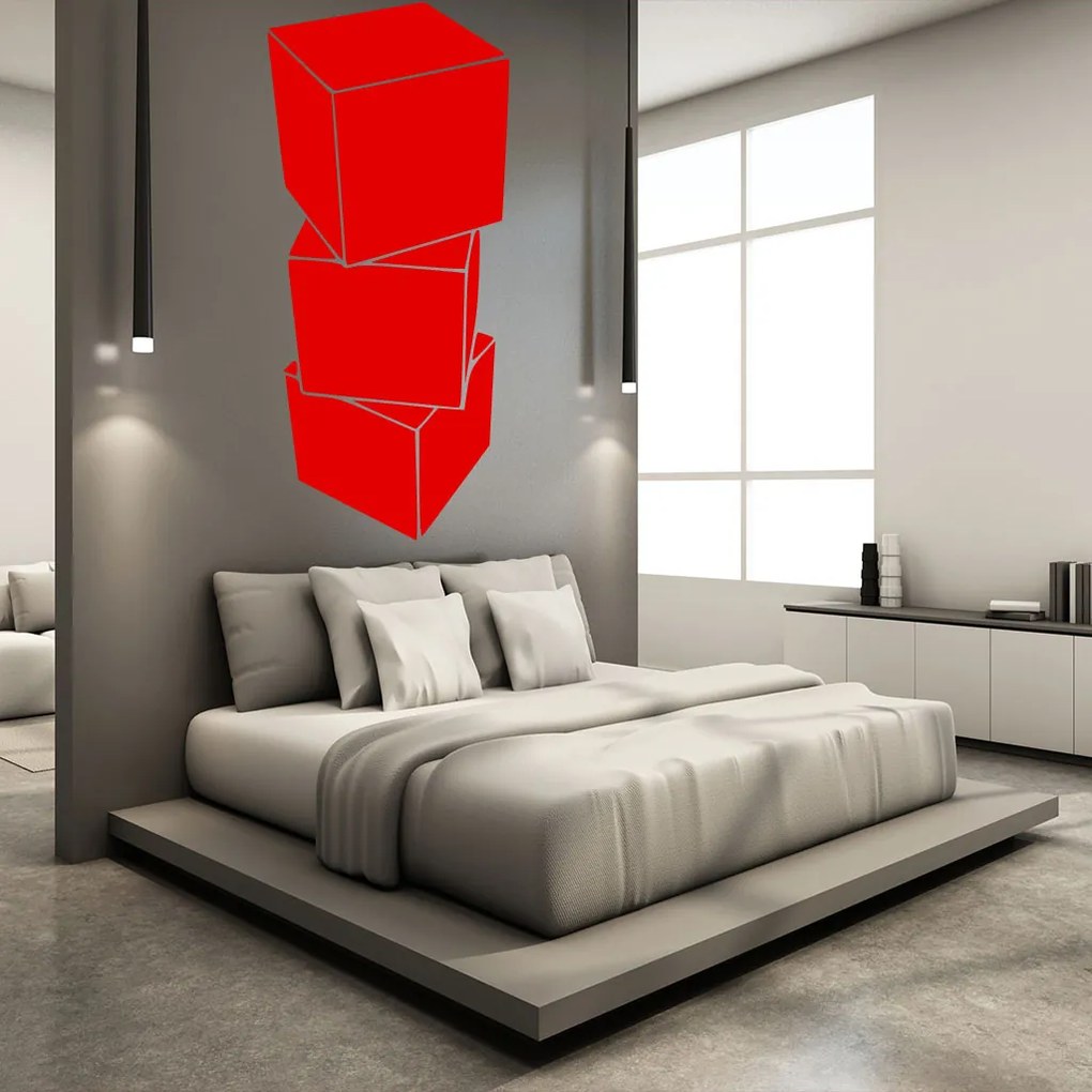 Veselá Stena Samolepka Kocky 3D Farba: černá, Veľkosť: 60 x 27 cm