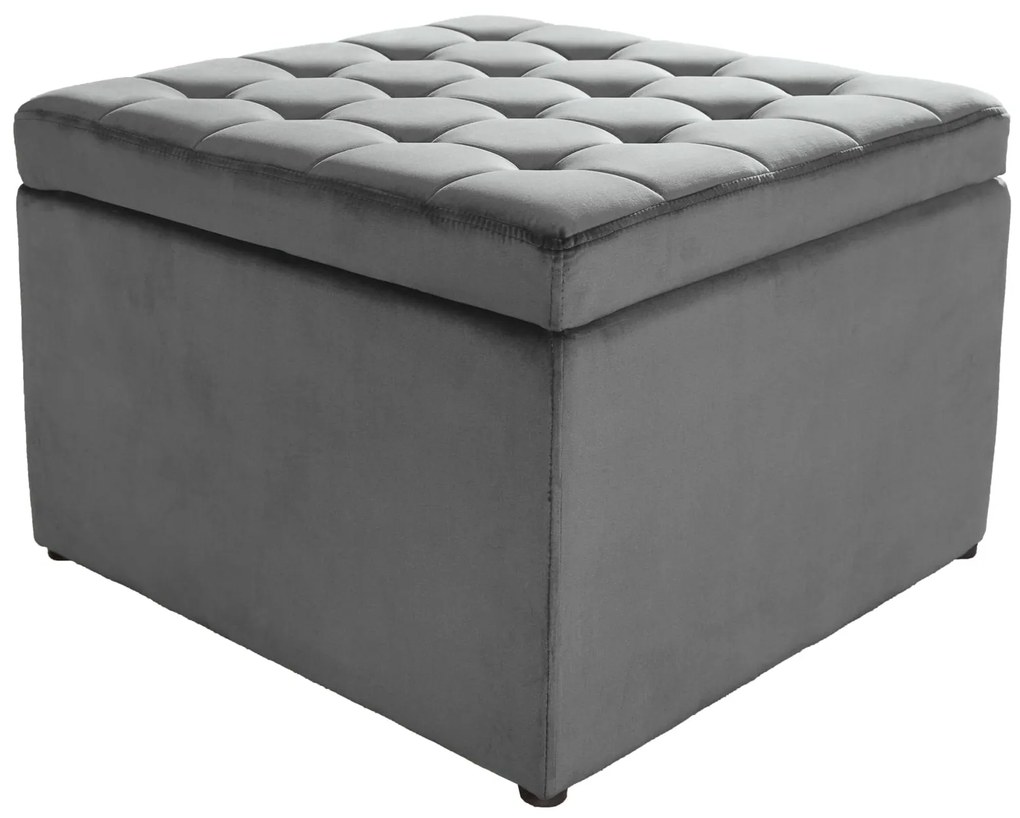 Taburetka moderná baroková 60cm zamatovo šedá