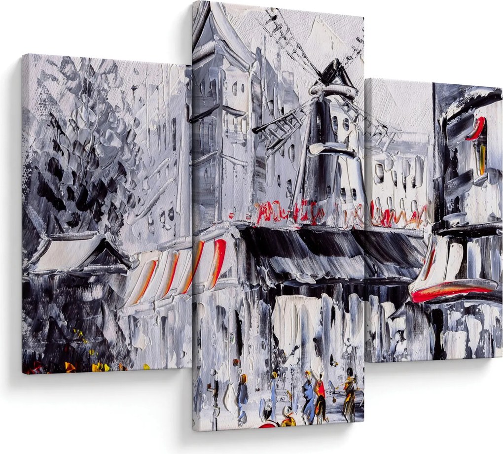 Obraz - Ulica v Paríži, olejomaľba (90x60 cm)