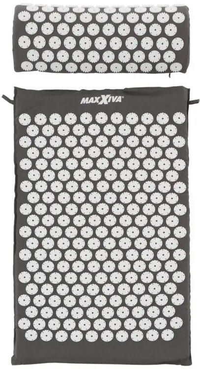 MAXXIVA 81552 Akupresúrna podložka s vankúšom, 75x42 cm, sivá
