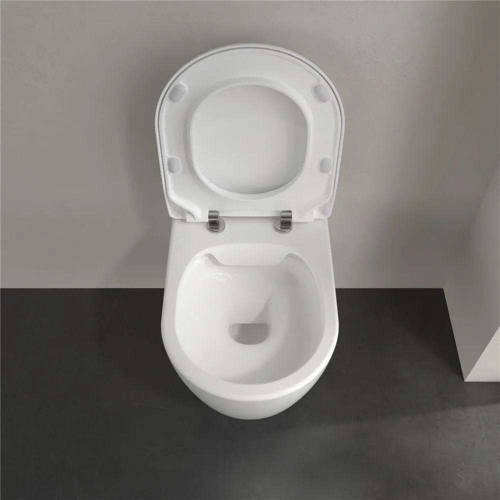 VILLEROY &amp; BOCH Avento WC sedátko s poklopom SlimSeat, s funkciou QuickRelease a Softclosing, biela alpská, 9M87S101