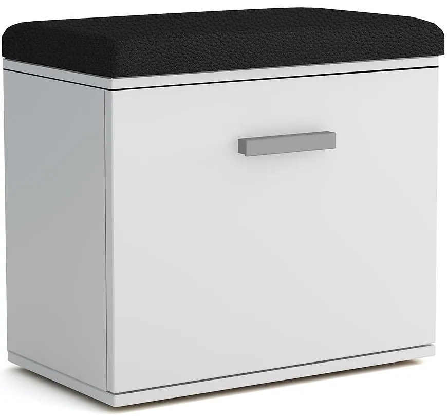 Skrinka na topánky Justus 05 White/ Black Gloss