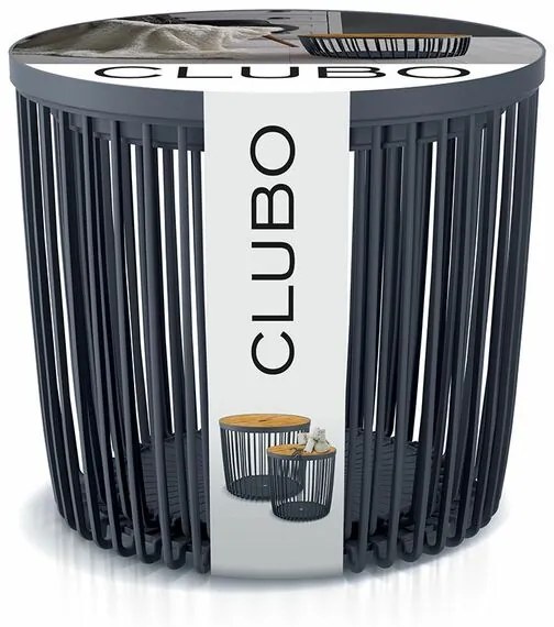 Set 2 univerzálnych košov CLUBO s bambusovými vekami 25+35l antracit