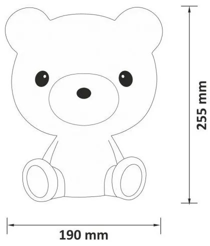 LED Stmievateľná detská nočná lampička 2,5W/230V medvedík biela