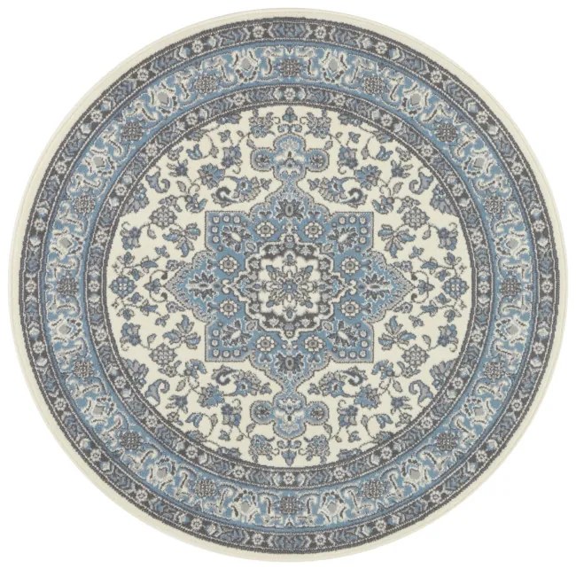Koberec Hanse Home Mirkan Parun Täbriz krémový / modrý kruh