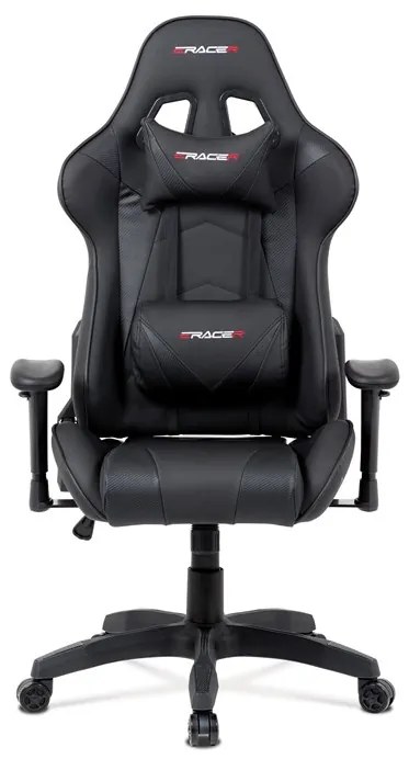 Autronic BONTEC Herné kreslo, hojdací mechanizmus, čierna ekokoža, KA-F03 BK Farba: Čierna