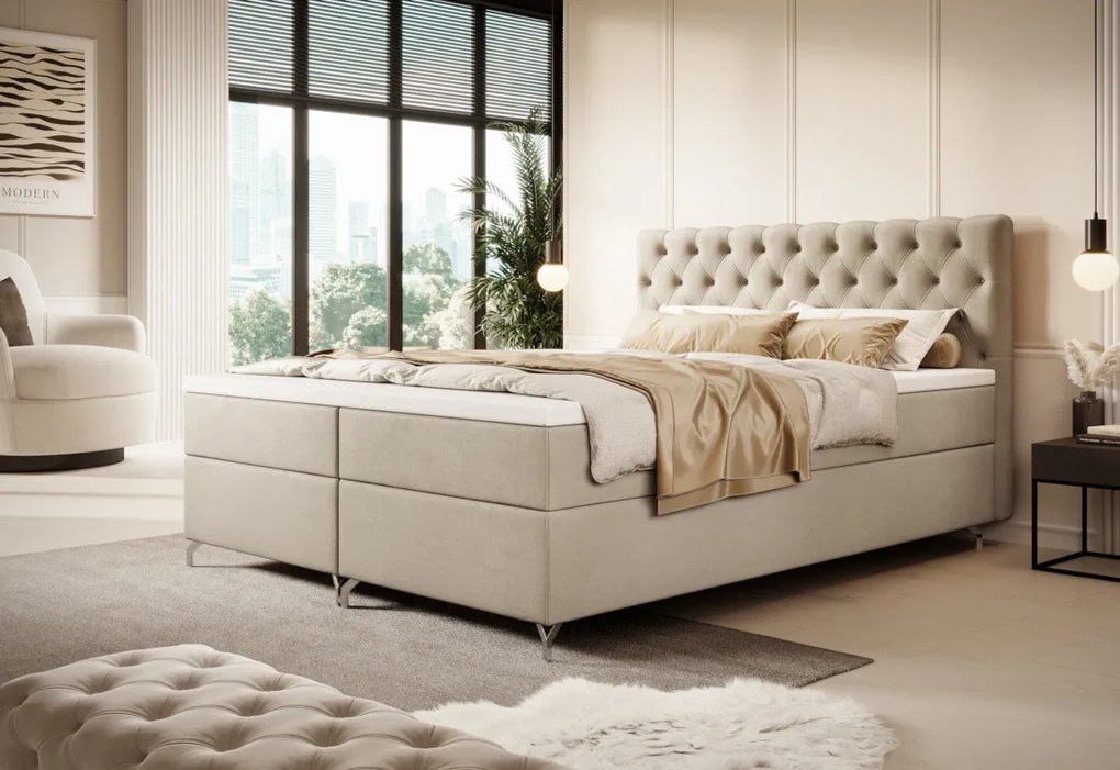 Čalúnená posteľ boxspring FESTER 2 - monolith 92 / 180x200