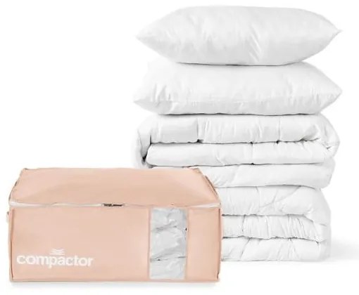 Vákuové plastové úložné boxy na oblečenie v súprave 3 ks 65x45x27 cm Pink Edition – Compactor