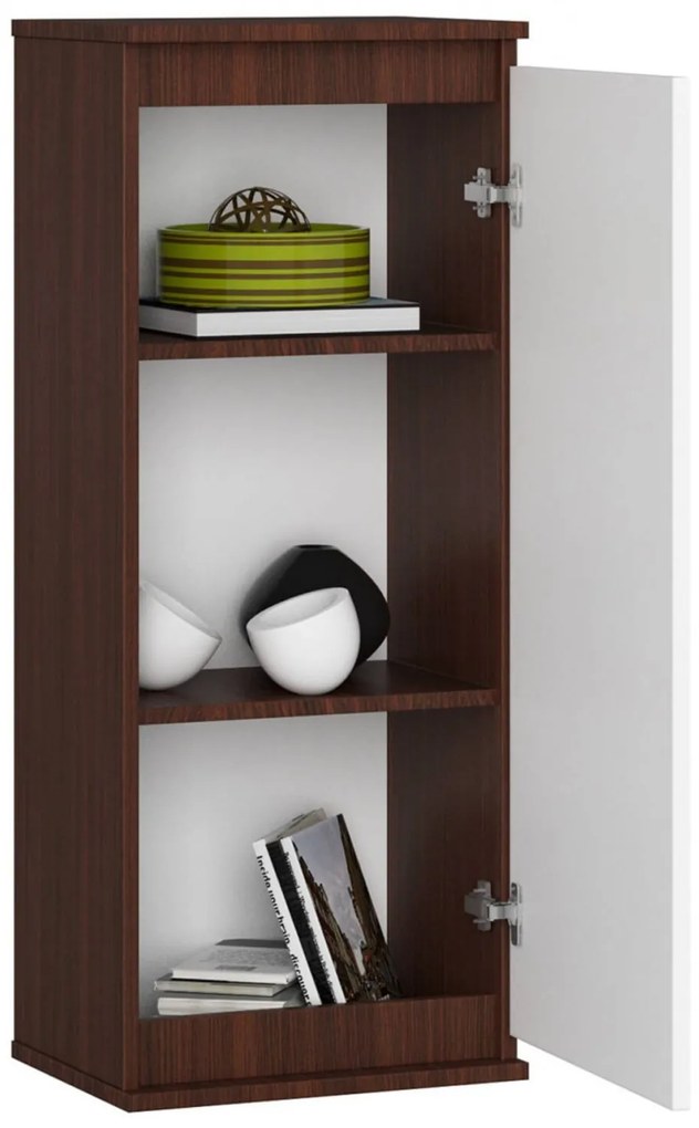 Nástenná vitrínka CLP W40 - wenge/biela