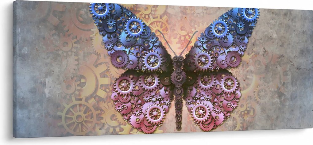 Obraz - Steampunk motýľ (120x50 cm)
