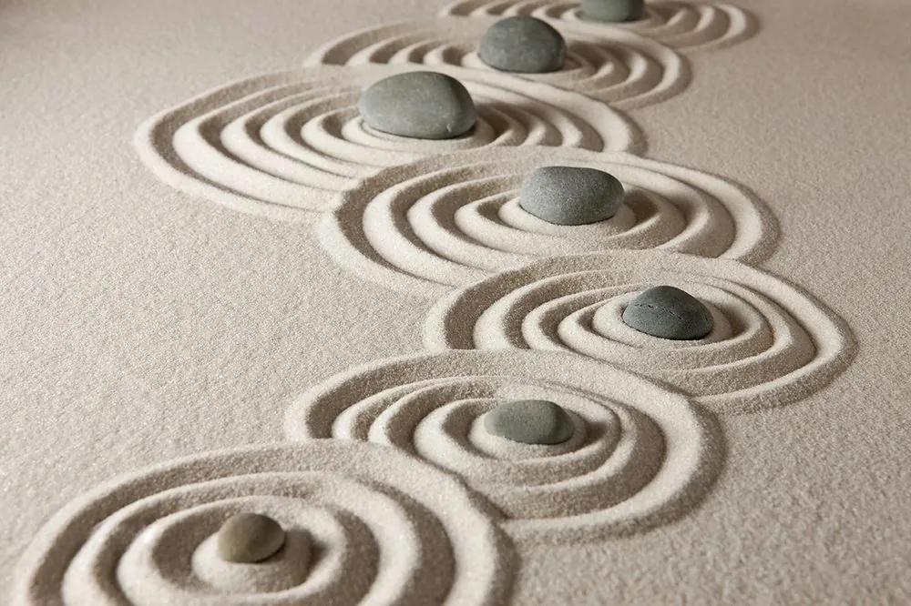 Samolepiaca fototapeta piesočnaté kruhy so zen kameňmi