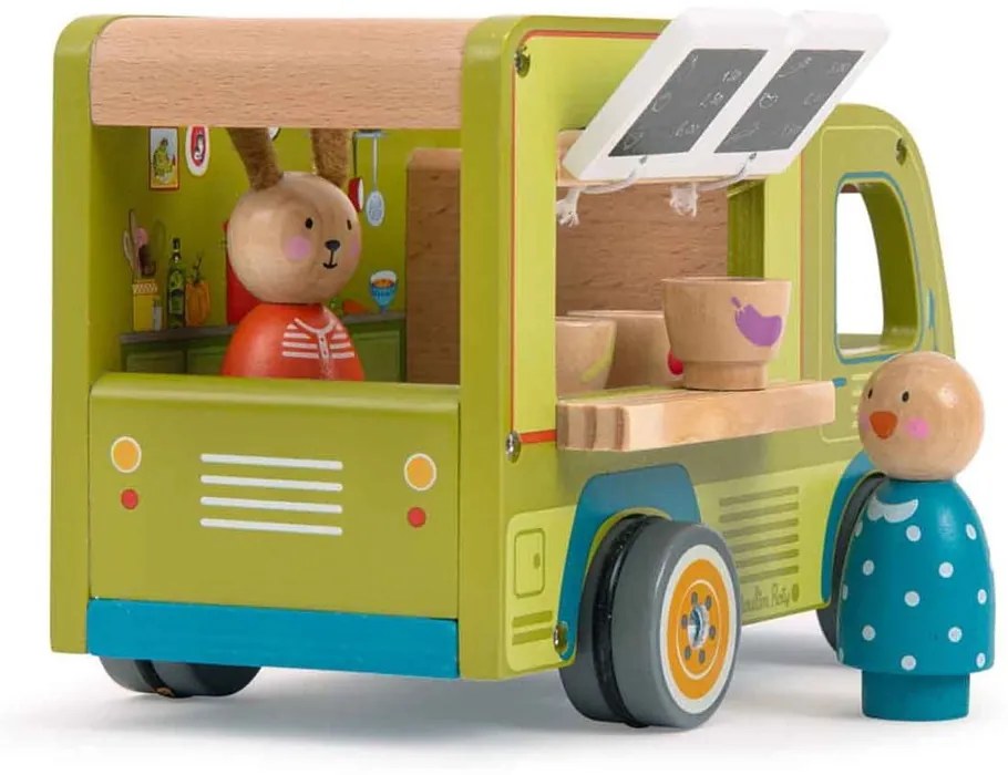 Drevené autíčko La Grande Famille Food Truck – Moulin Roty