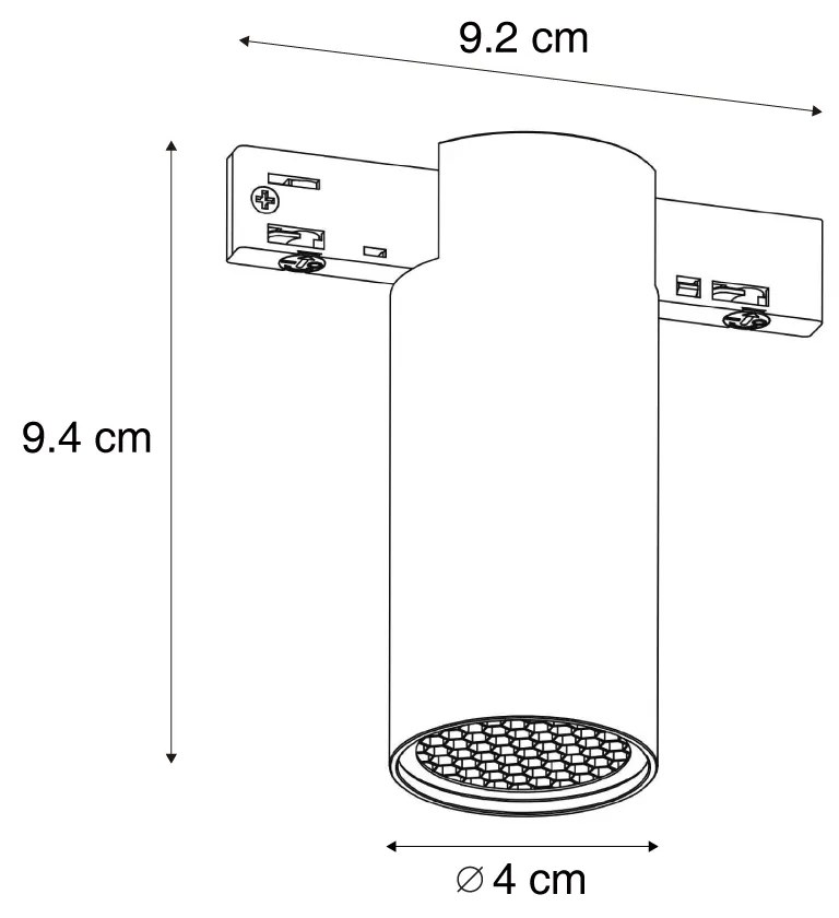 Moderný reflektor biely pre 1-fázový koľajnicový systém GU10 35mm - Slimline Nubee Honey