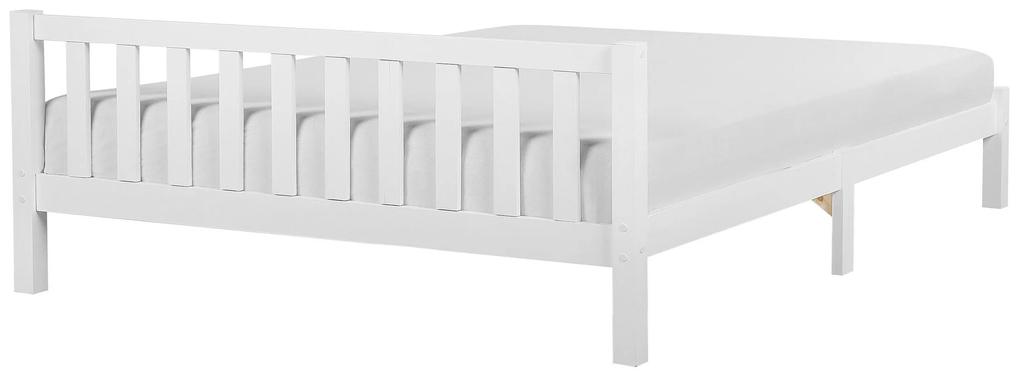 Drevená posteľ 160 x 200 cm biela FLORAC Beliani