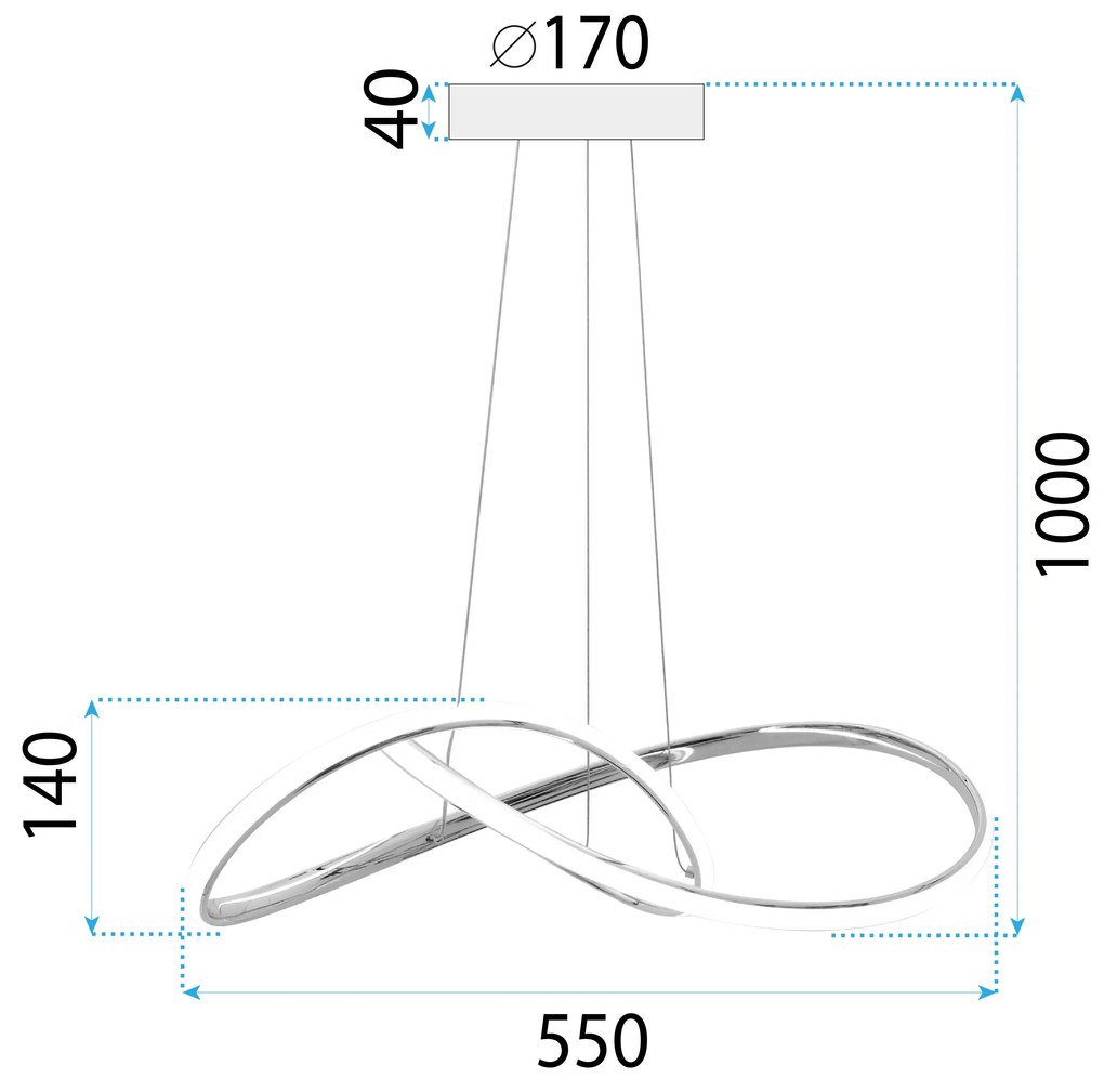 Toolight Toolight, LED stropné svietidlo, neutrálne svetlo 4000K, 32W, APP1601-CP, zlatá lesklá, OSW-05478