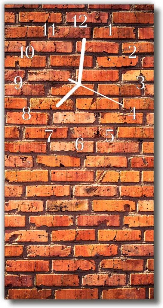 Skleněné hodiny vertikální Oranžová cihlová zeď