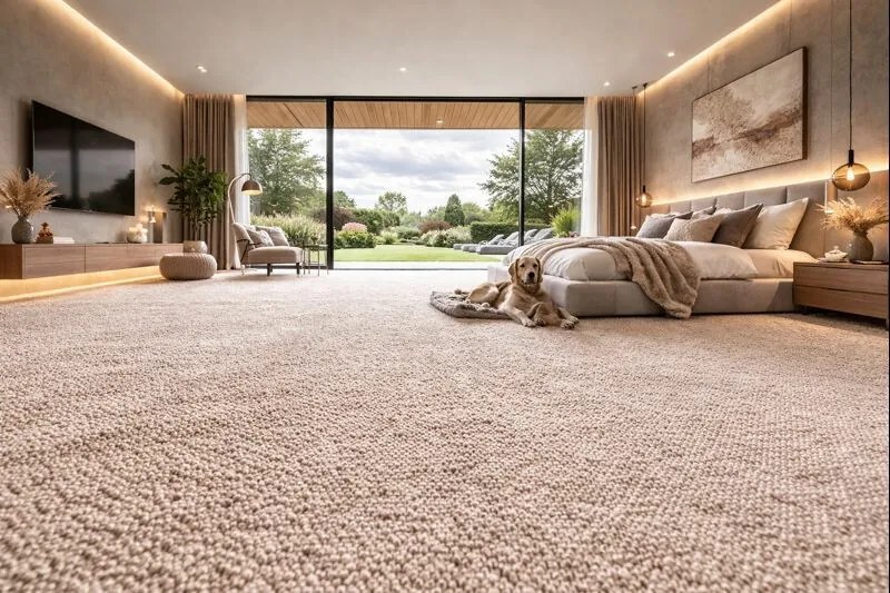 Timzo, Metrážny koberec Duo 6427, na mieru, šíře 4m, béžová, filc, detská izba