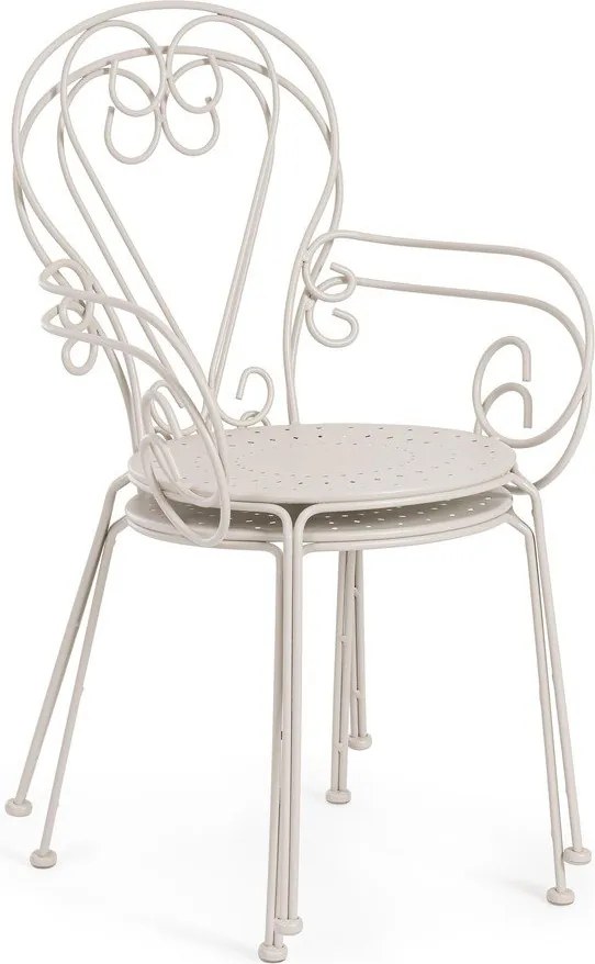 Béžová kovová záhradná stolička Etienne – Bizzotto