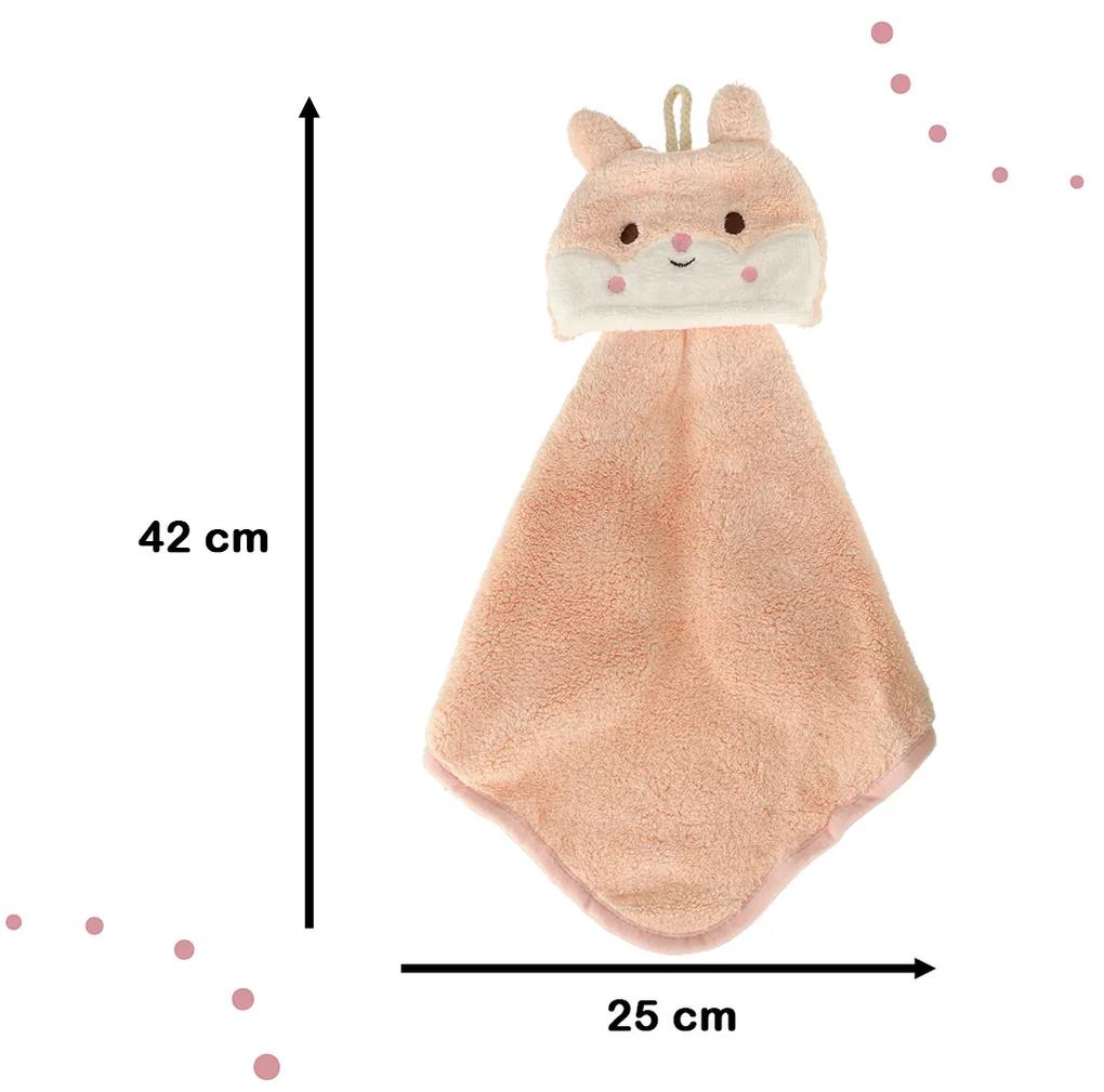 KIK Detská detská osuška na ruky 42x25cm ružový králik
