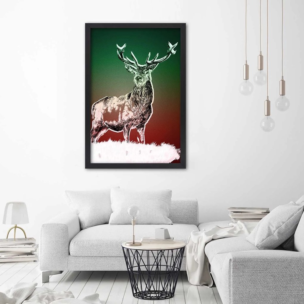 Gario Plagát Abstrakt jeleňa Farba rámu: Čierna, Rozmery: 20 x 30 cm