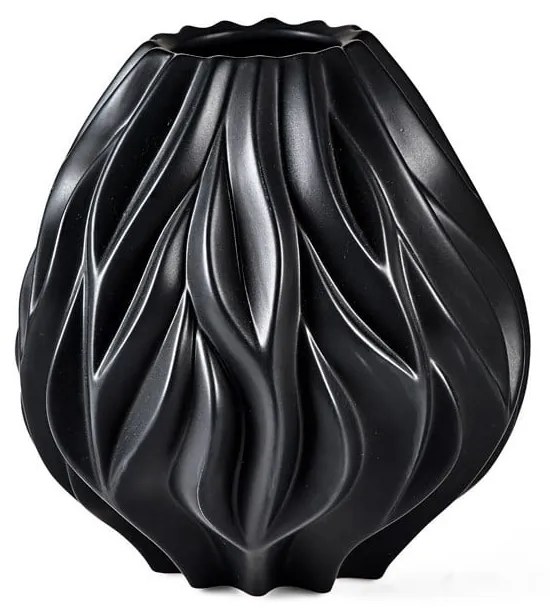 Čierna porcelánová váza Morsø Flame, výška 23 cm