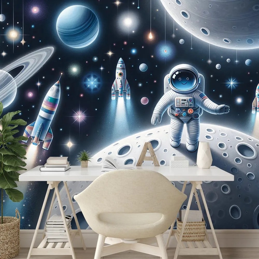 Tapeta detský vesmír s astronautmi