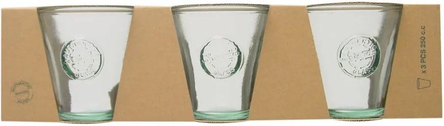 Súprava 3 pohárov z recyklovaného skla Ego Dekor Authentic, 250 ml