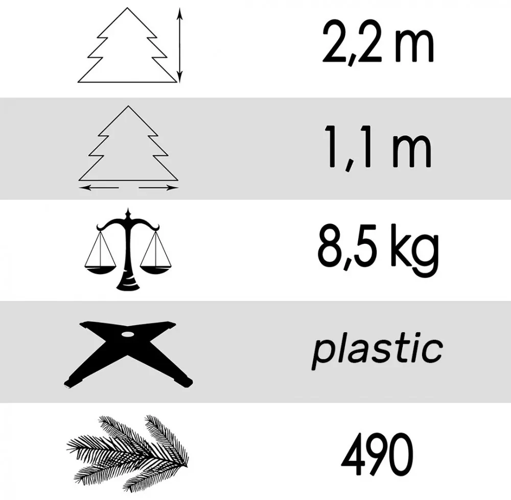 Umelý vianočný stromček borovica so šiškami 220 cm