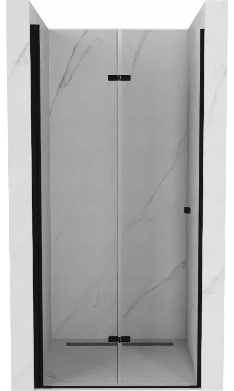 Mexen Lima, skladacie sprchové dvere do otvoru 70 x 190 cm, 6mm číre sklo, čierny profil, 856-070-000-70-00