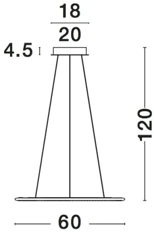 LED luster Livorno 60 Chrome