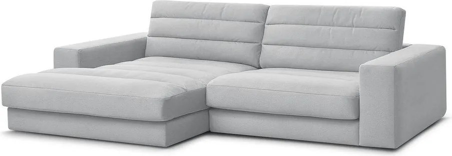 Svetlosivá zamatová rohová pohovka (ľavý roh/s leňoškou) Sierra – Bobochic Paris